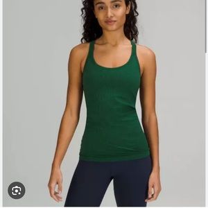 Green lululemon ebb street tank